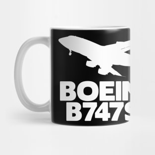 Boeing B747SP Silhouette Print (White) Mug